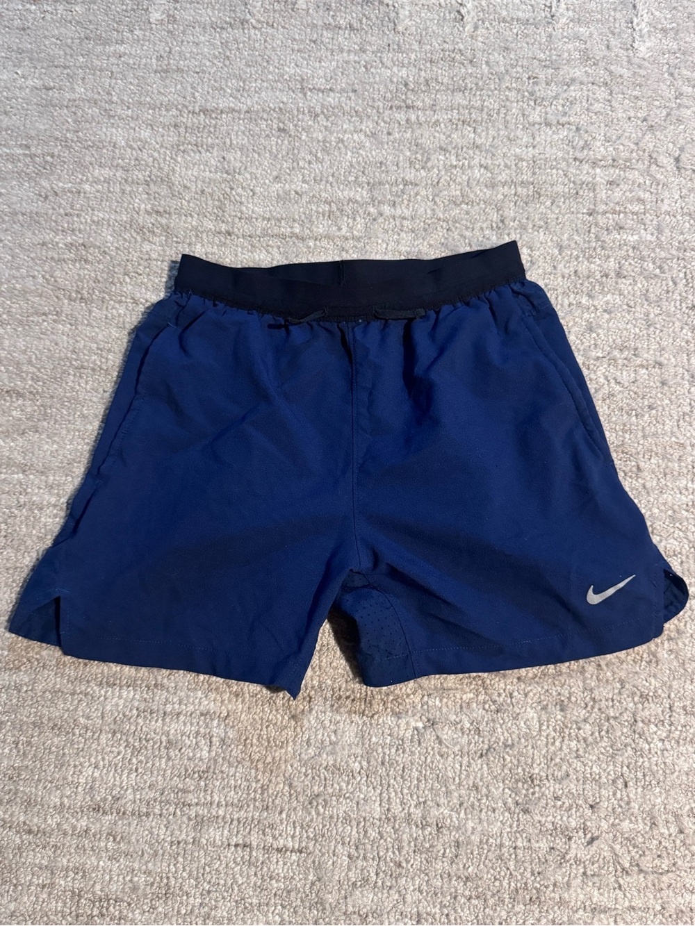 Nike Boys Blue Athletic Shorts with Black Waistband size M